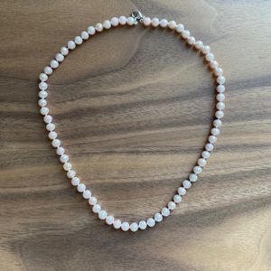 Pink real fresh water pear necklace